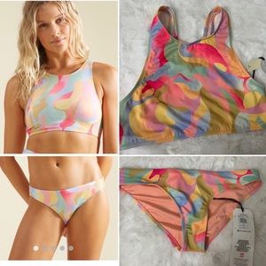 Billabong A/Div Peach Tea High-Neck Bikini Set
